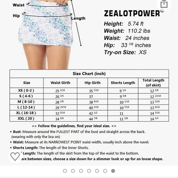 ZEALOTPOWER Athletic Skorts Tennis - Picture 5 of 14